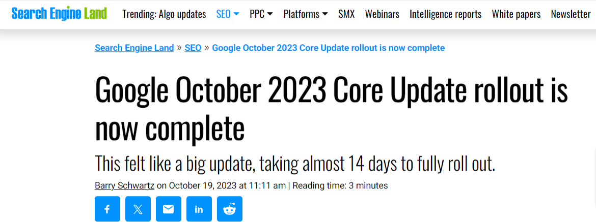 Google-October-2023-Core-Update-rollout-is-now-complete - Searchengineland.com